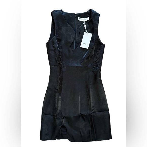 Amanda Uprichard NWT Black Puzzle Lame Shiny Sheath Mini Dress - Picture 4 of 9